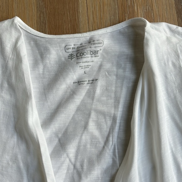 NWT Coolibar San Clemente cover-up in white with tassels. UPF 50+ - Picture 8 of 9